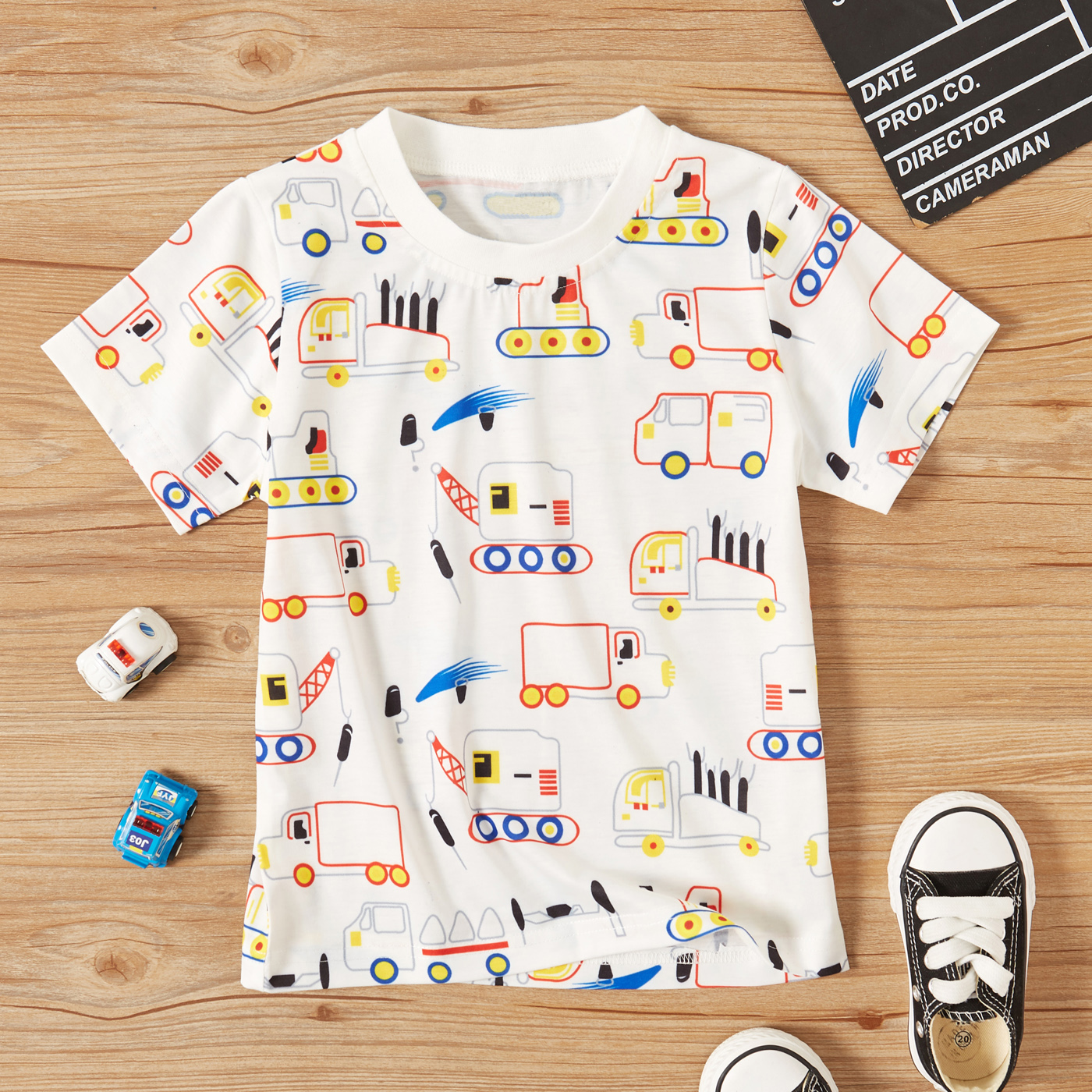 

Toddler Boy Cute Car Cartoon Print Tee