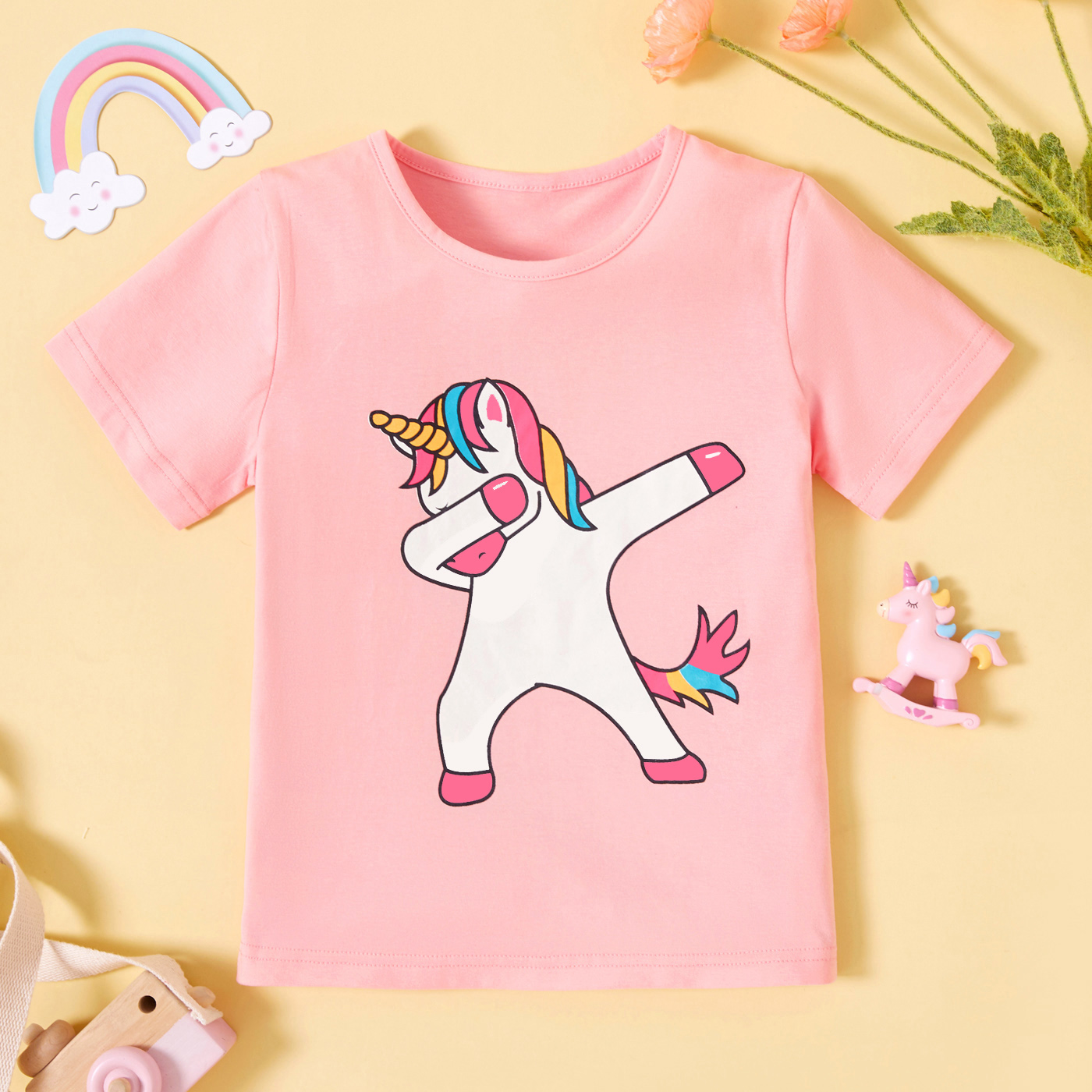 

Toddler Girl Casual Unicorn Print Tee