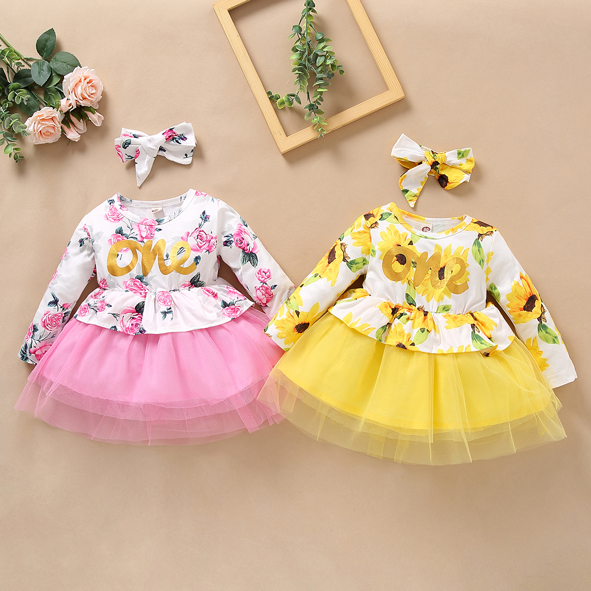 

Baby Girl Floral Sweet Dress Cute Sweet NEW Newborn Infant Baby Girls Kids Winter Dress Long Sleeve