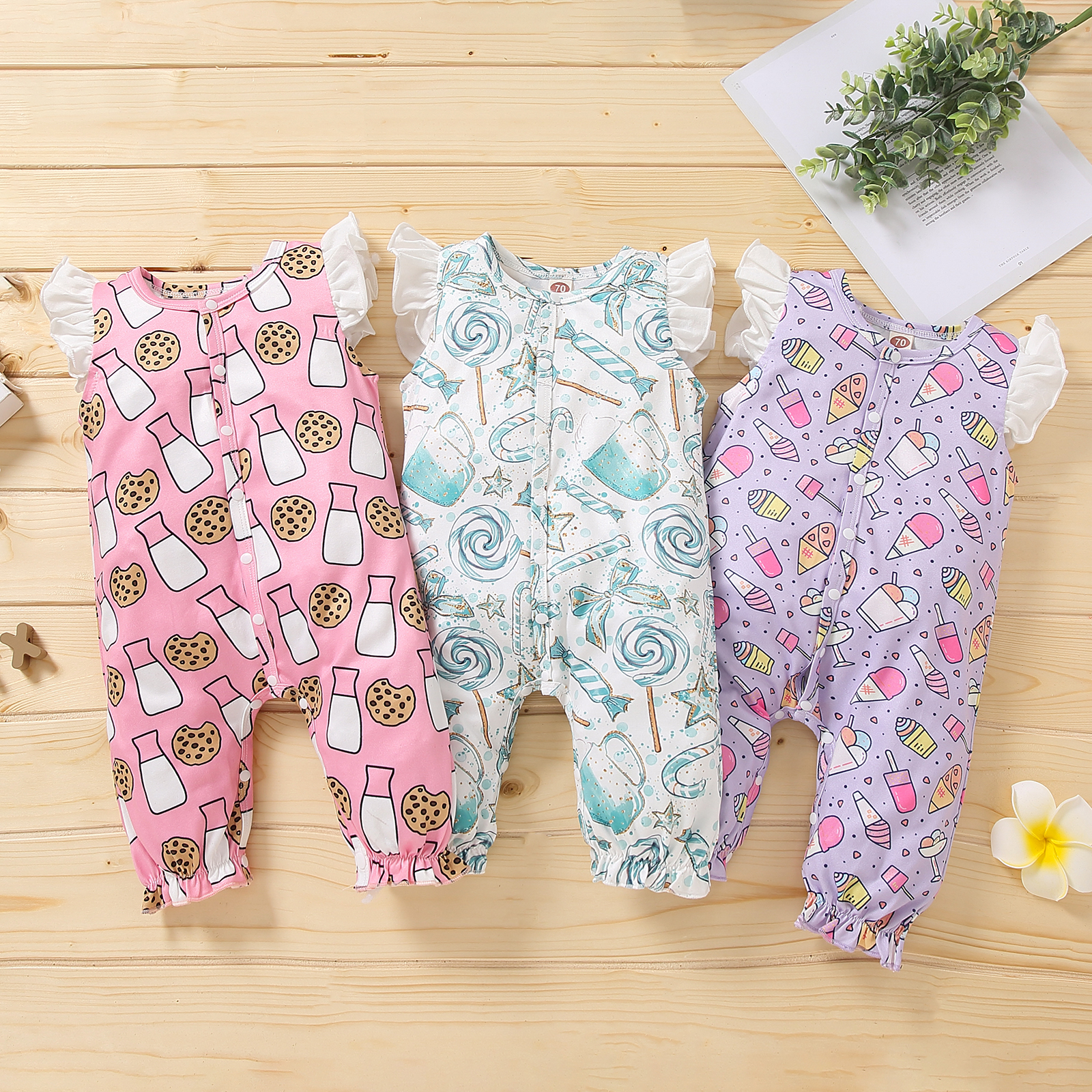 

Baby Sweet Flutter-sleeve Jumpsuit