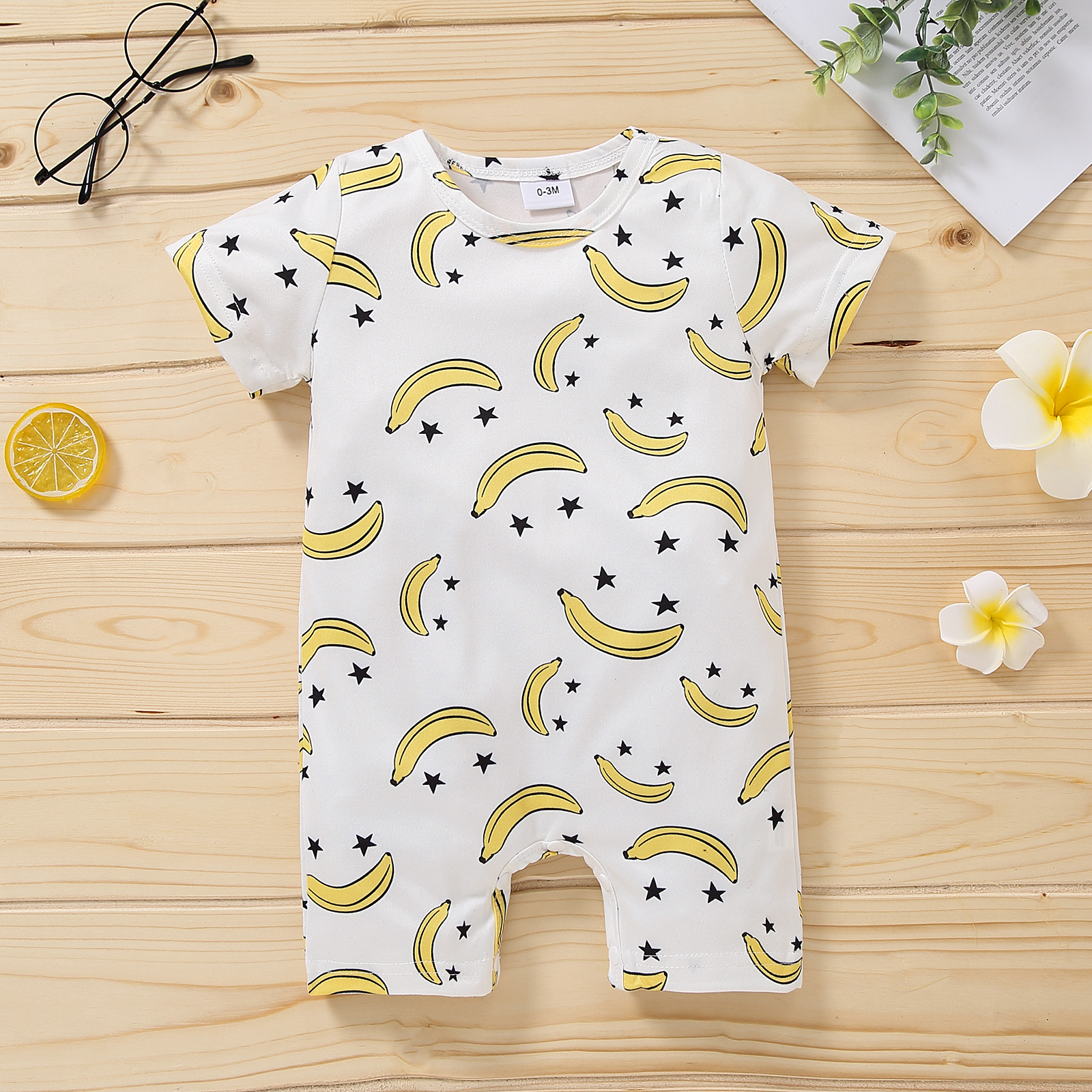 

1pc Baby Unisex Short-sleeve casual Fruit Jumpsuit