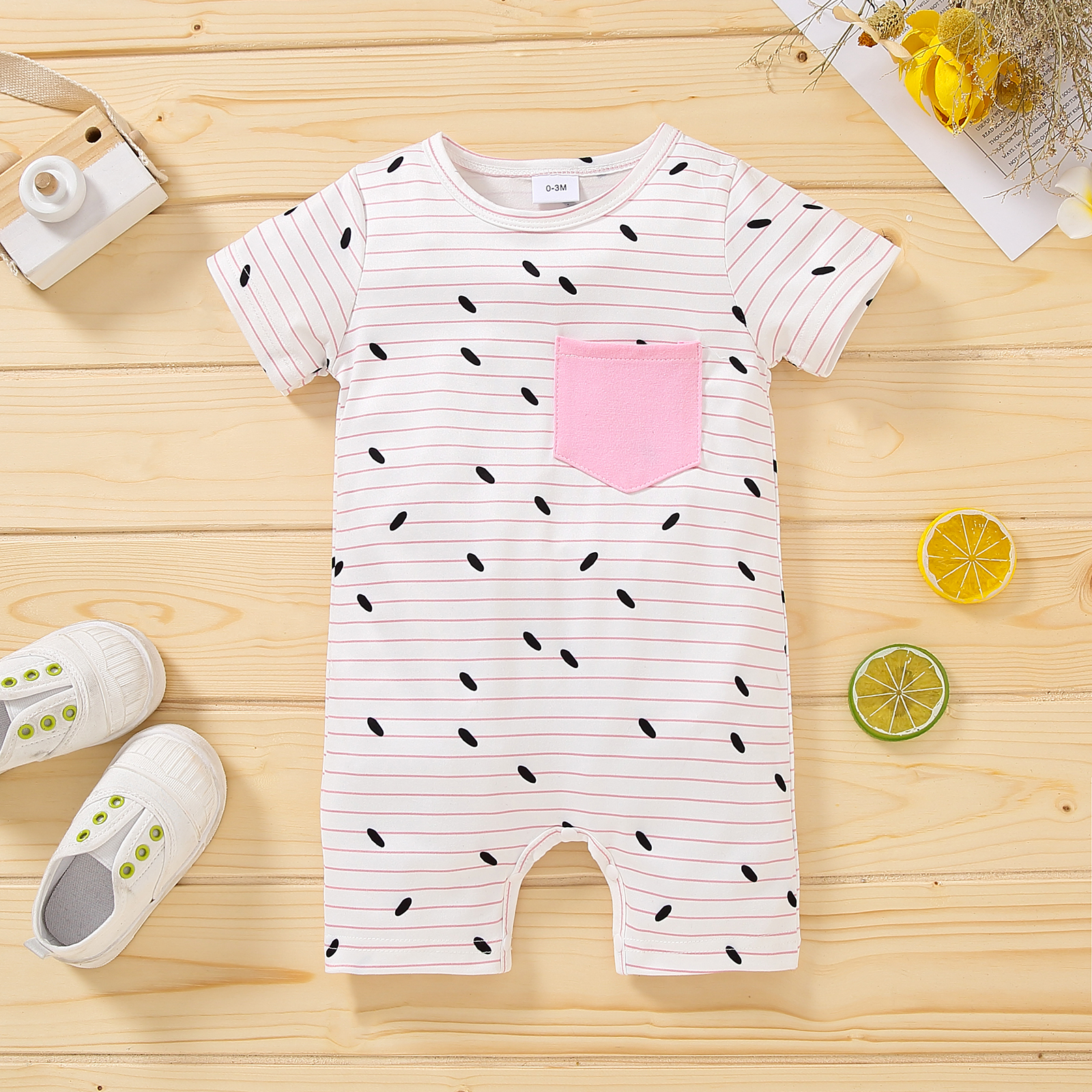 

1pc Baby Girl Short-sleeve Sweet Floral Baby's Sets