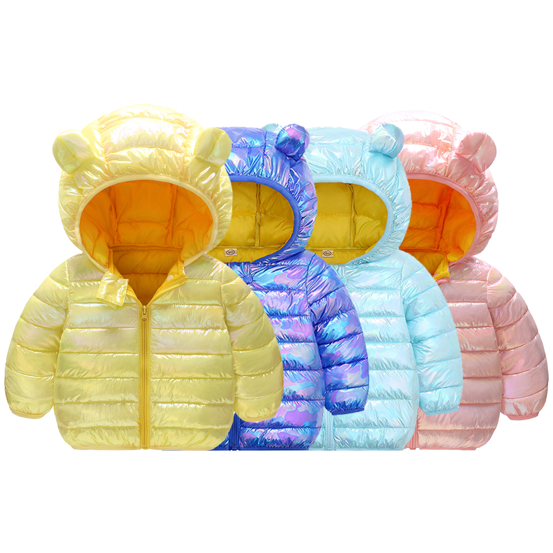 

Toddler Cutie Ear Decor Hooded Zipper Quilt Coat