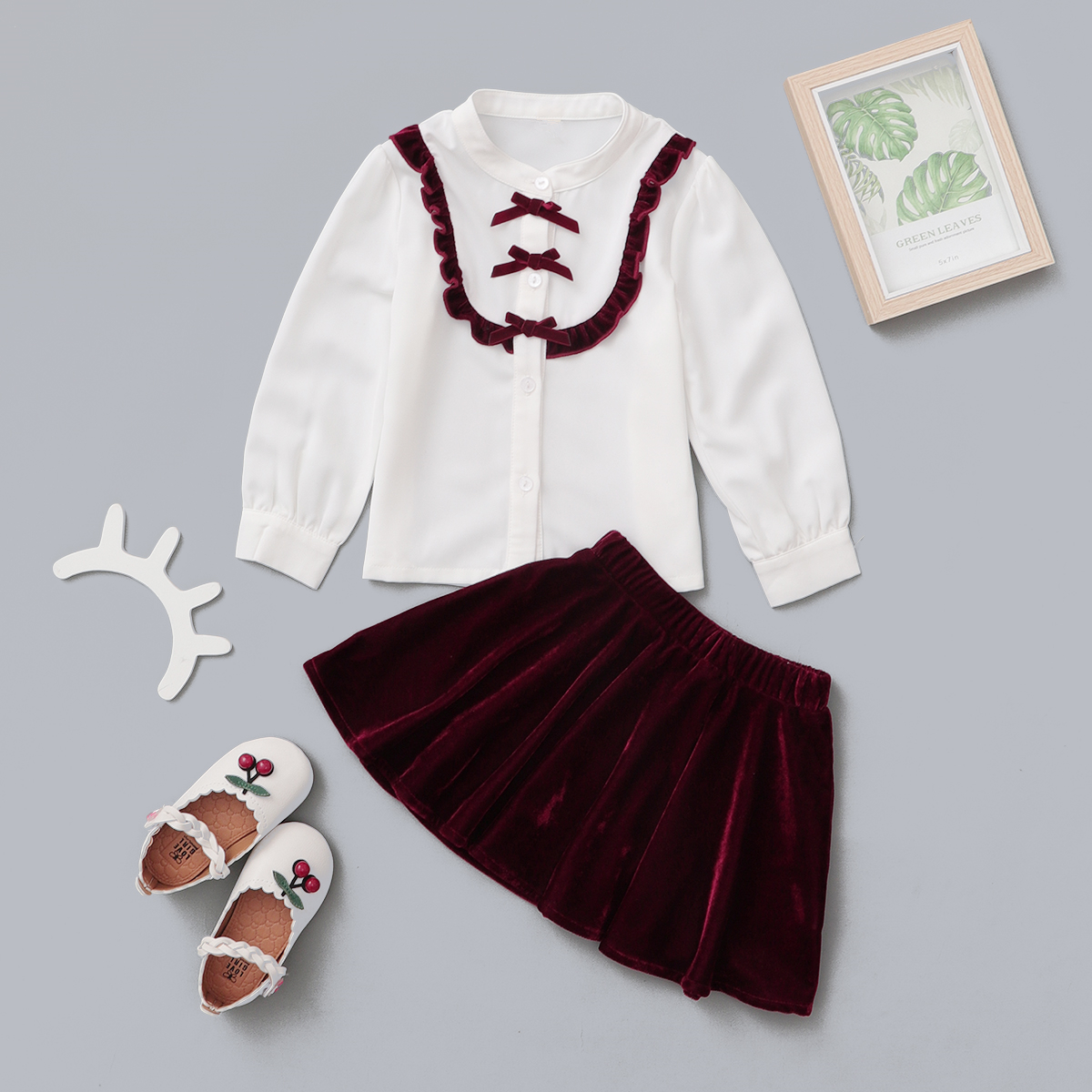 

2pcs Long-sleeve Toddler Girl Suit-dress