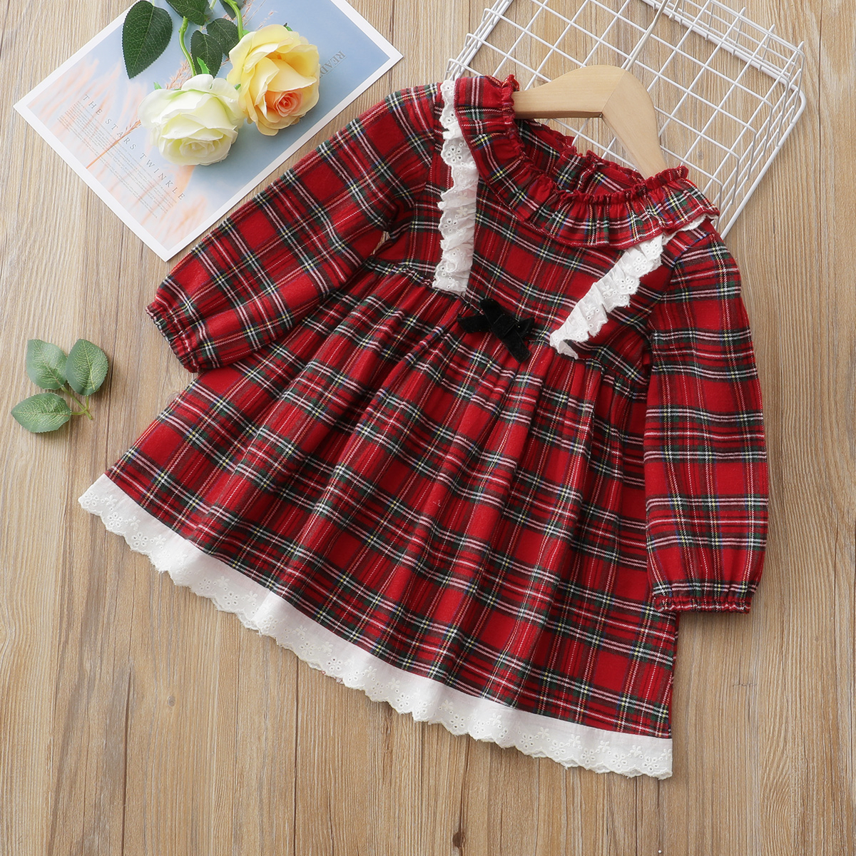 

Baby / Toddler Classic Ruffled Plaid Dress