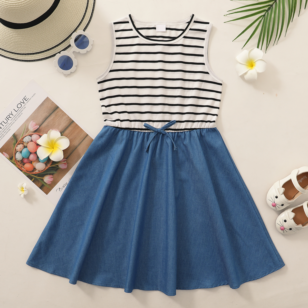 

Pretty Kid Girl Casual Denim Dress