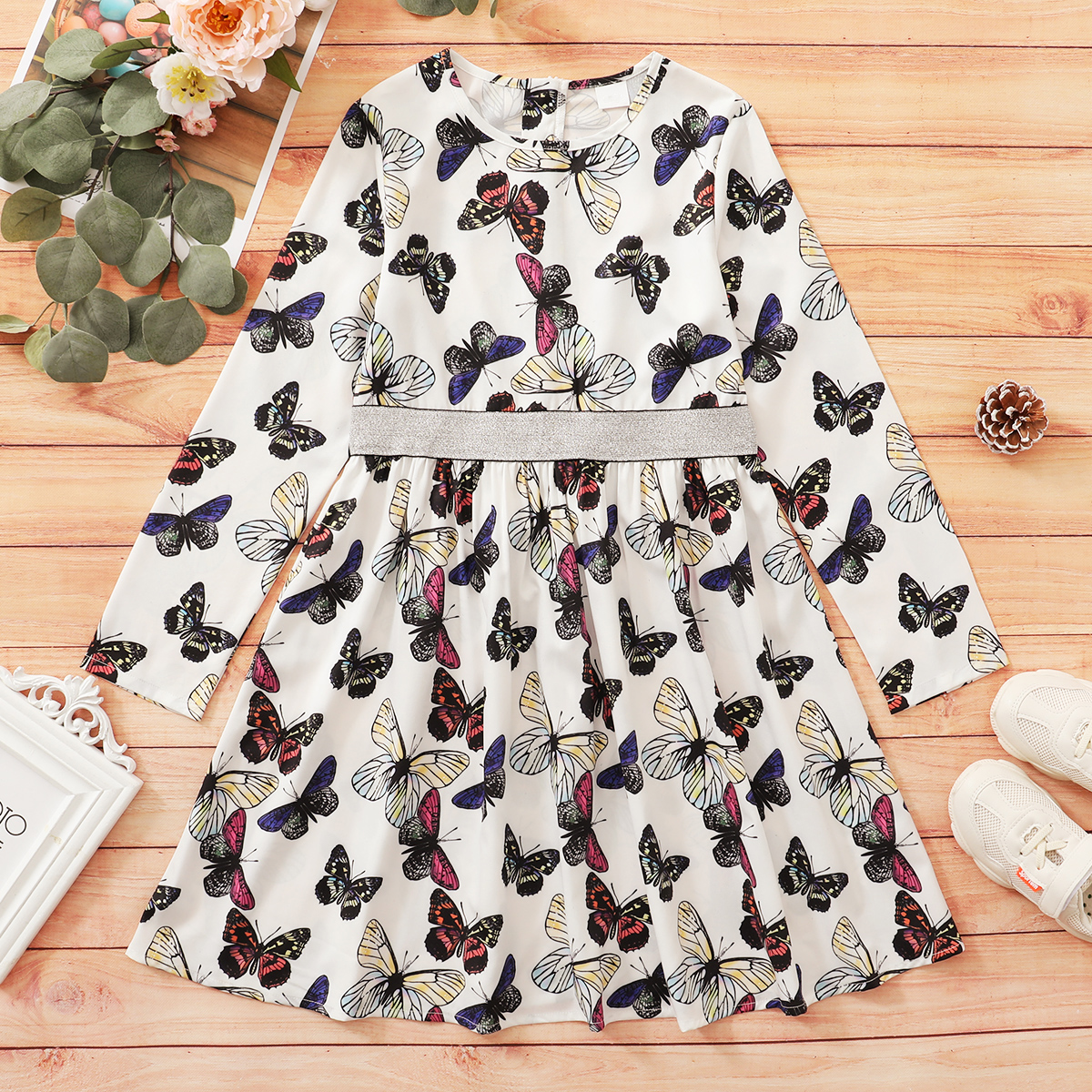 

Beautiful Kid Girl Butterfly Print Dress