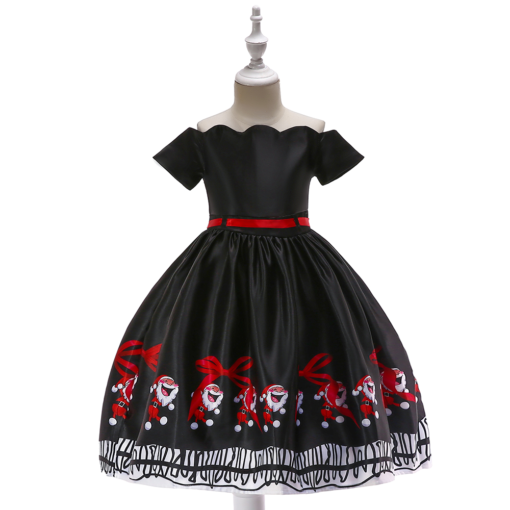 

Trendy Christmas Print Short-sleeve Party Dress