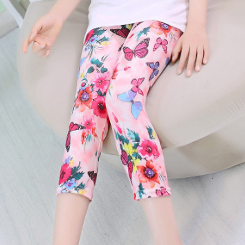 

Pretty Kid Girl Floral & Butterfly Print Leggings