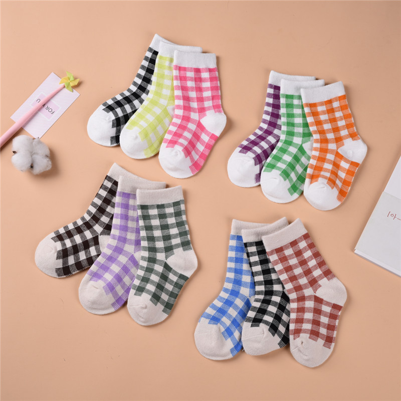 

3-pack Baby / Toddler / Kid Retro Grid Socks
