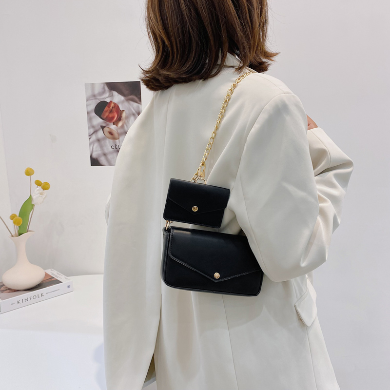 

2021 New Solid Color 2 in 1 Zipper Tote Bag Commuter Shoulder Bag