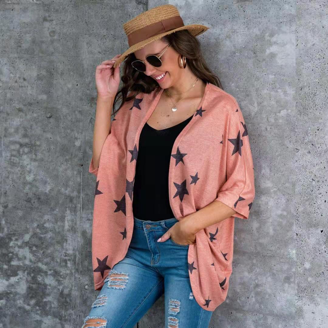 

Casual Star Print Cardigan Coats