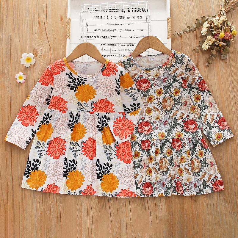 

Toddler Girl Floral Print Long-sleeve Dress