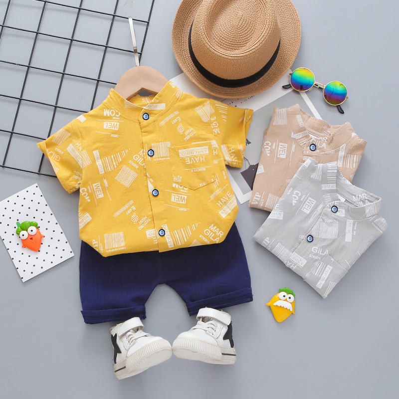 

2pcs Printed Short-sleeve Baby Set
