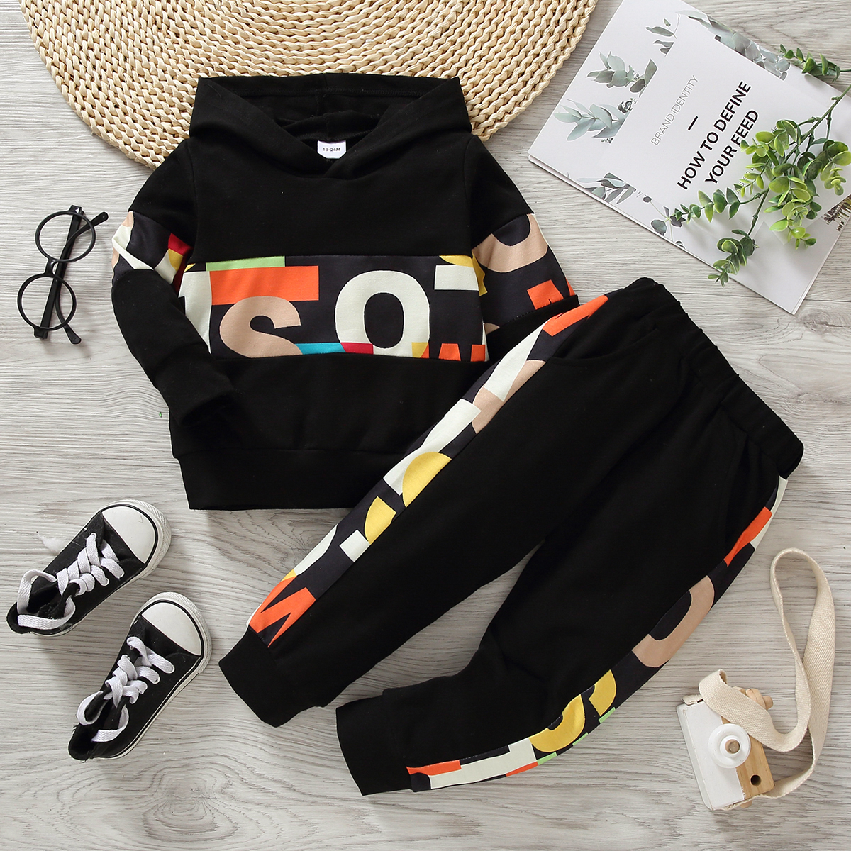 

2-piece Toddler Boy/Girl Letter Print Hoodie Sweatshirt and Pants Set