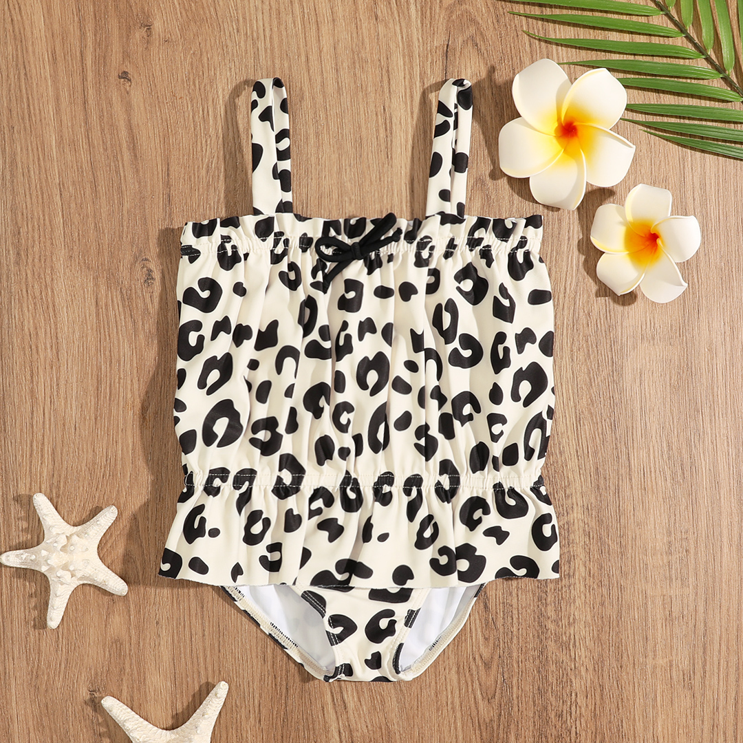 

Toddler Girl Leopard Print Onepiece Cami Swimsuit
