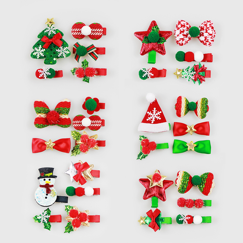 

5-pack Women Christmas Hair Clip Christmas Snowman Decor Hair Clip Hair Accessories for Christmas Party Supplies