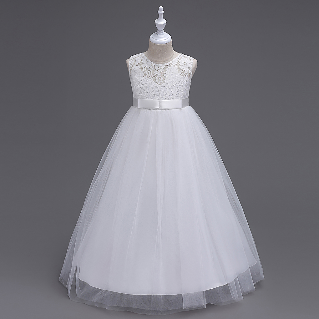 

Kids Girl Hollow Out Bowknot Party Dress