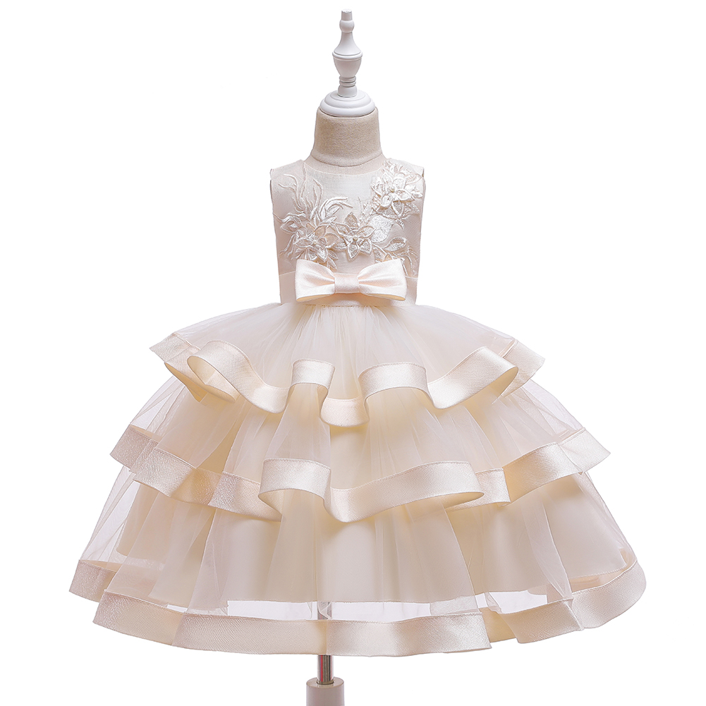 

Toddler Girl Bowknot Embroidered Party Dress