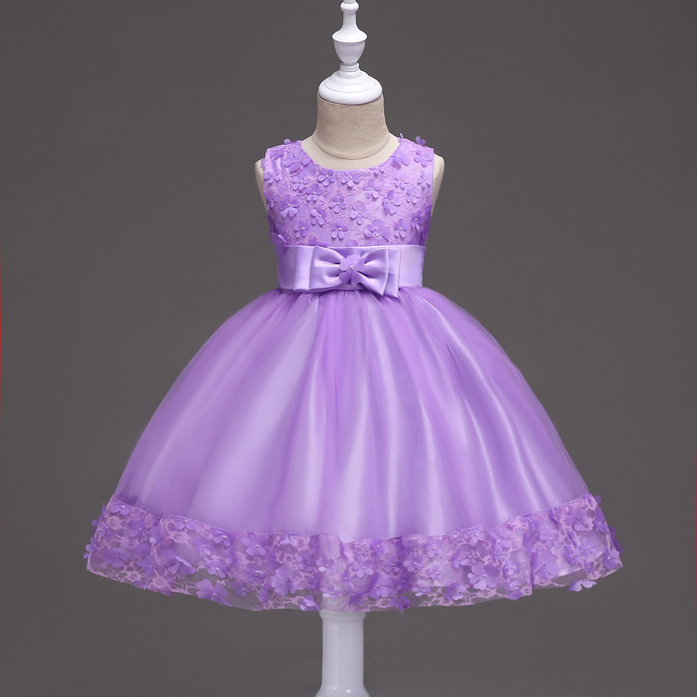 

Toddler Girl Bowknot Sleeveless Party Dress