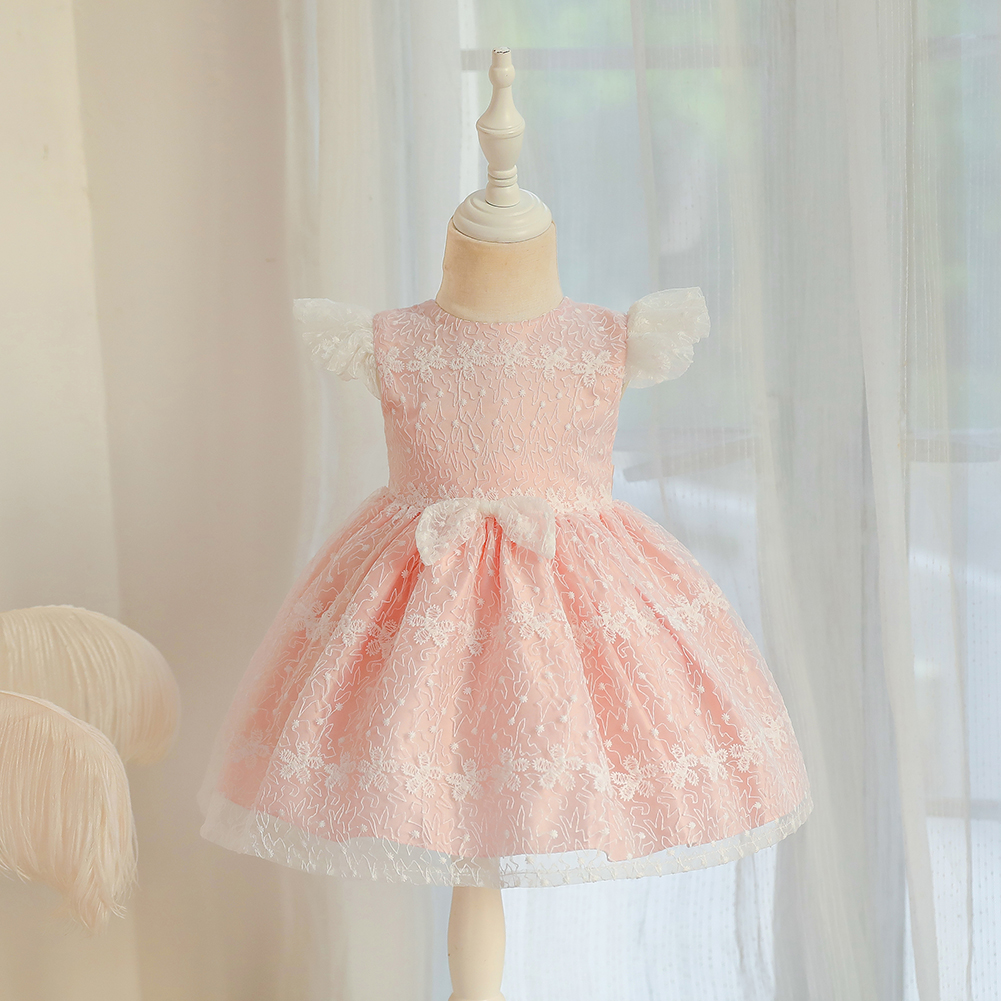 

Toddler Girl Floral Print Lace Party Princess Dress