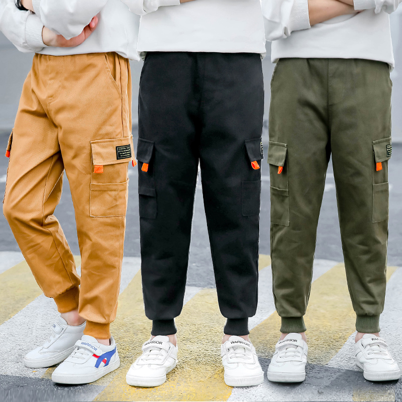 

Kid Boy Pocket Design Letter Print Casual Cargo Pants