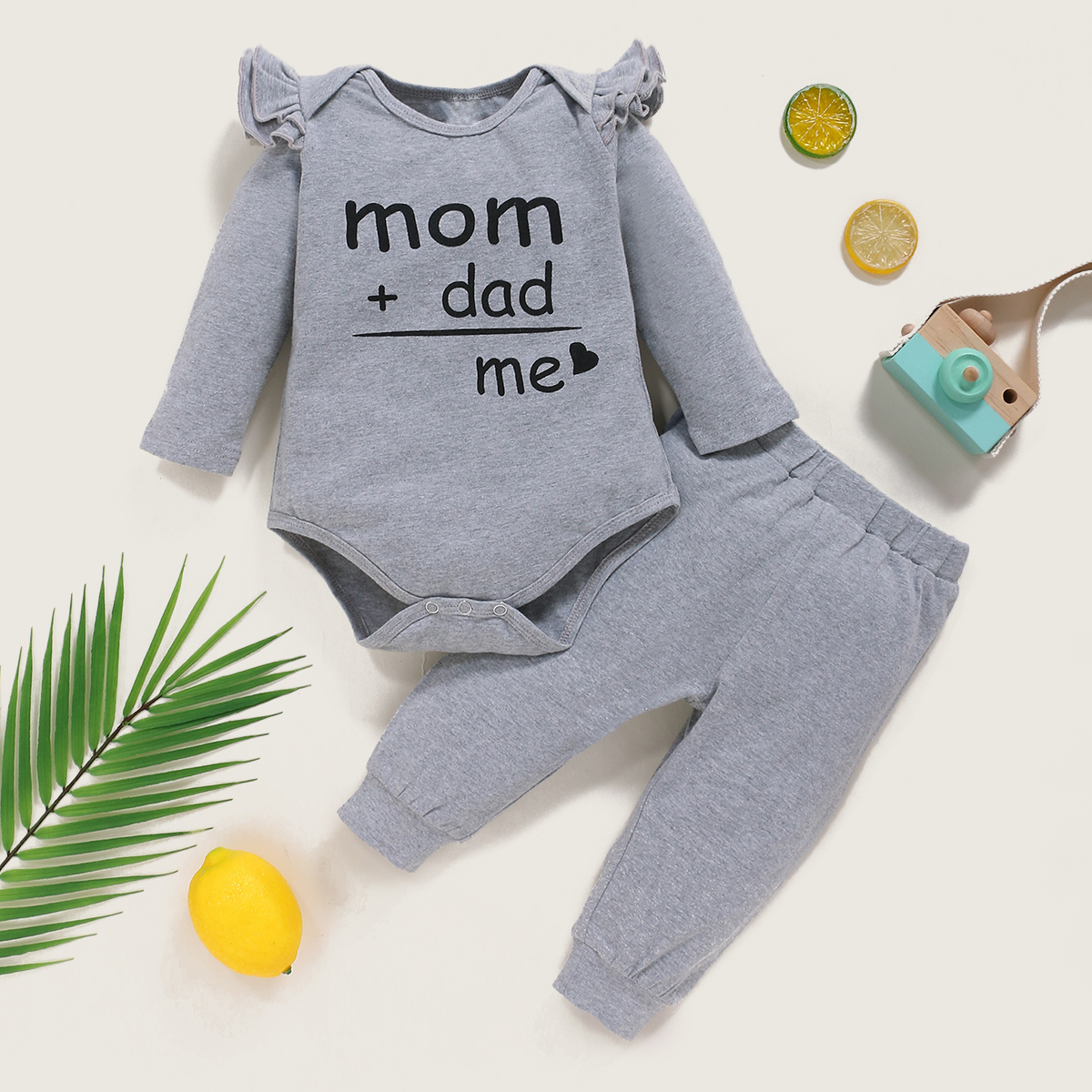 

2pcs Baby Long-sleeve Cotton Romper Unisex casual Baby's Sets