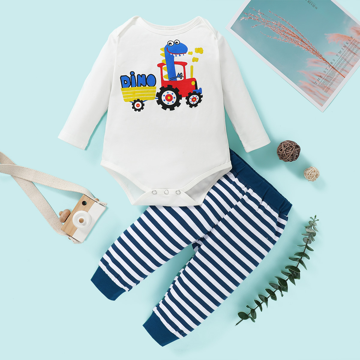

2pcs Baby Boy casual Animal & Dinosaur Baby's Sets