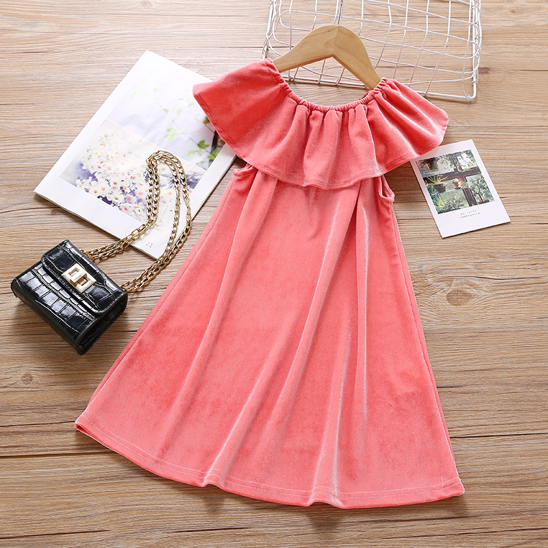 

Toddler Girl Ruffled Doll Collar Sleeveless Solid Dress
