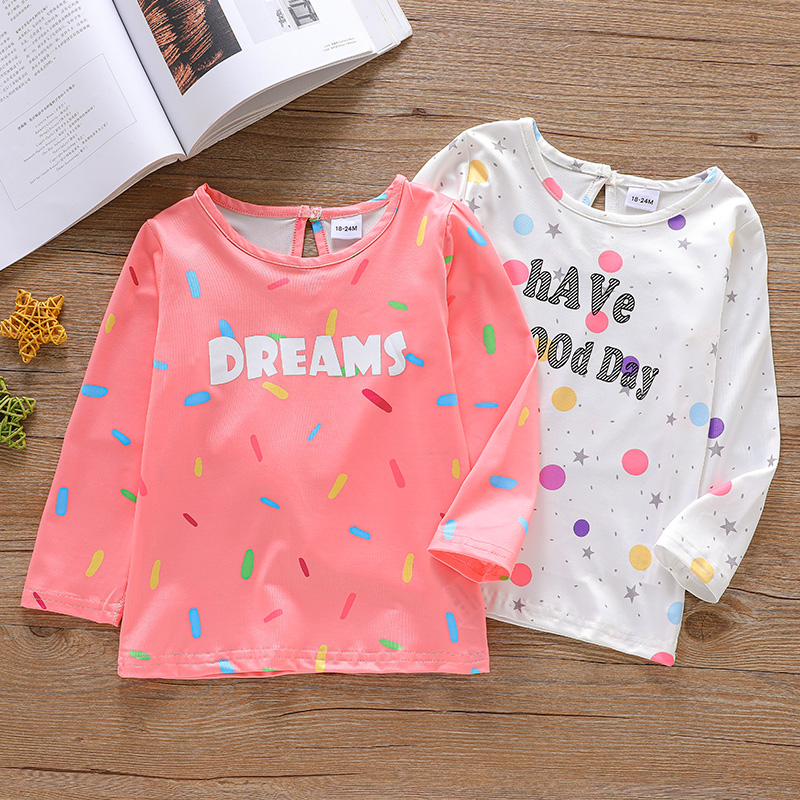 

Toddler Girl Letter Painting Print Long-sleeve Tee