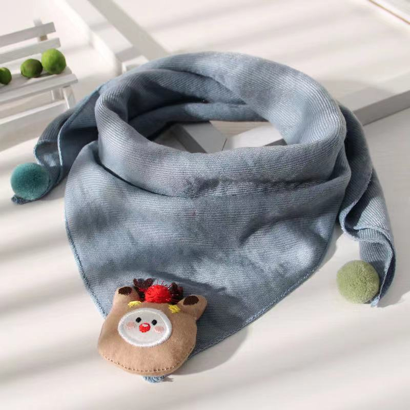 

Double Pompon Bear Floral Decor Kids Scarf
