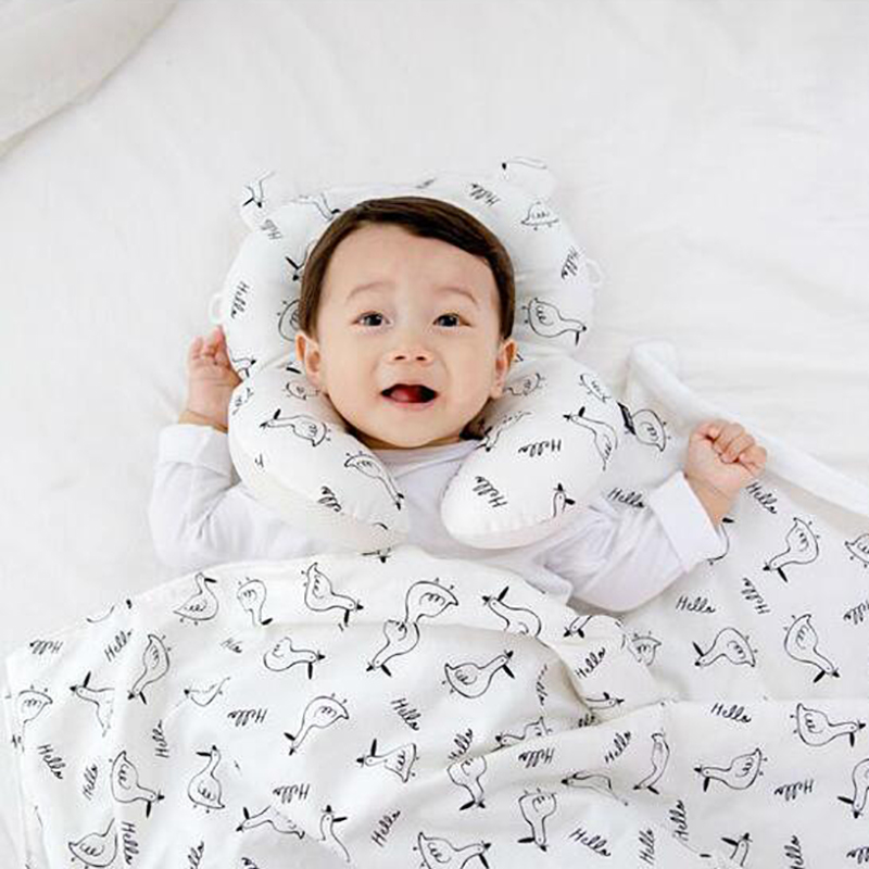 

100% Cotton Car Head Support Pillow Cartoon Print Baby Neck Pillow Baby Travel Pillow for Stroller or Car Seat