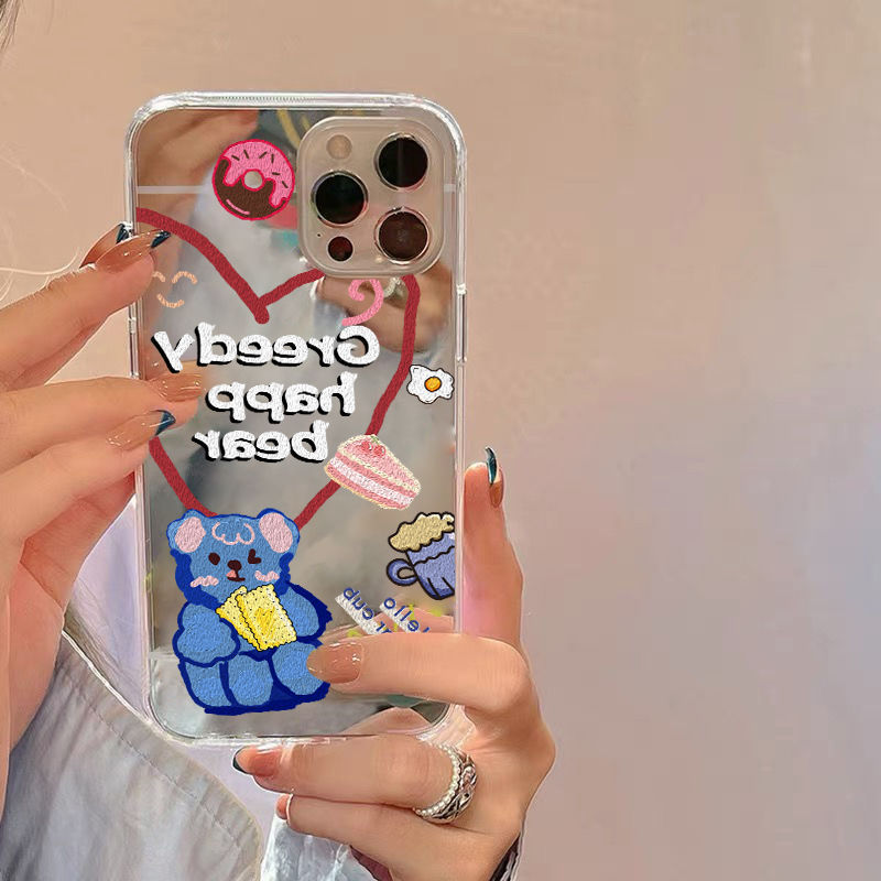 

Cartoon Letter Mirror Soft Phone Case for iPhone 12 Pro Max 11 Pro XS X 7/8/6 Plus SE Protective Cover