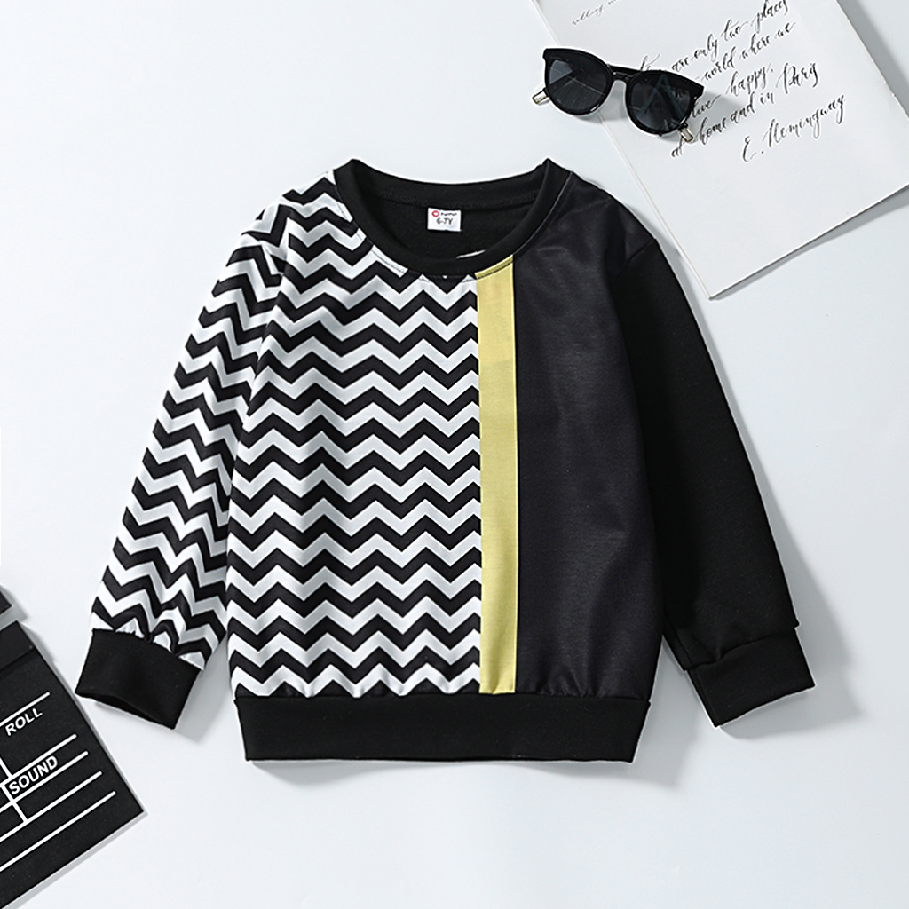 

Kid Boy Striped Colorblock Pullover Sweatshirt