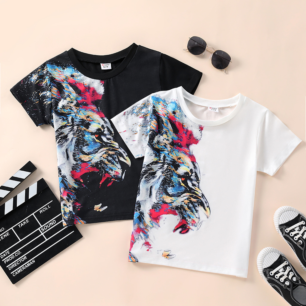 

Kid Boy Animal Painting Print Short-sleeve Tee