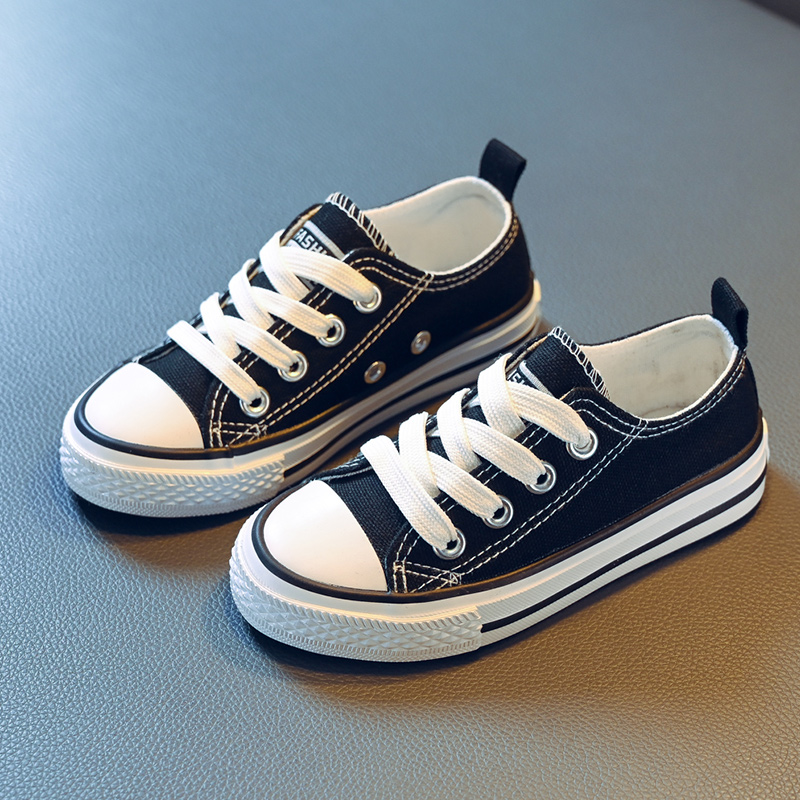

Toddler / Kid Shoelace Decor Classic Pure Color Canvas Shoes