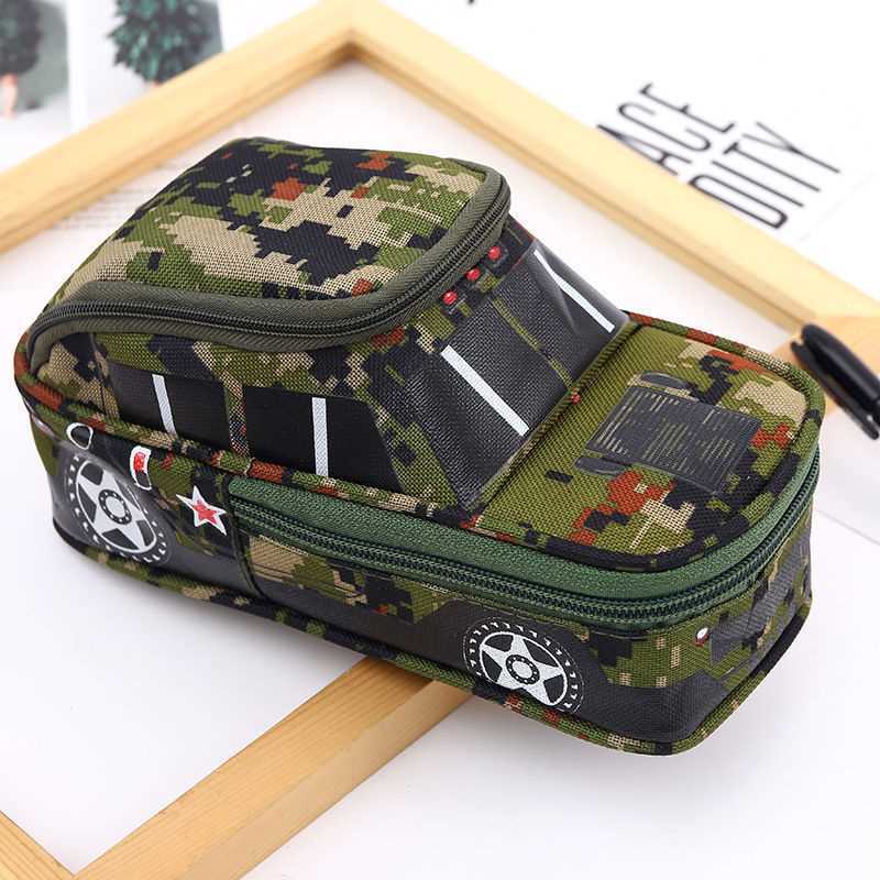 

Creative Camouflage Car Shaped Pencil Case Pen Bag Zipper Pouch Holder Student Stationery Supplies