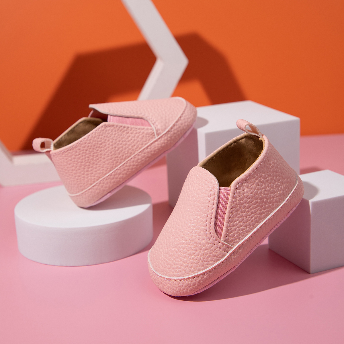 

Baby / Toddler Pink Textured Slip-on Prewalker Shoes