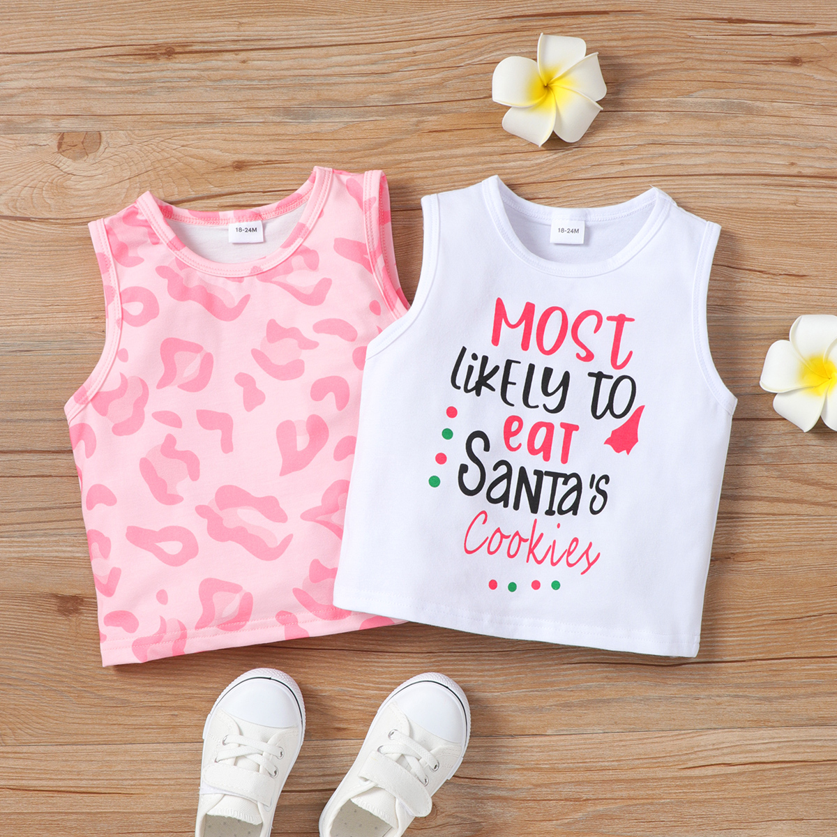

Toddler Girl Letter/Leopard Print Tank Top