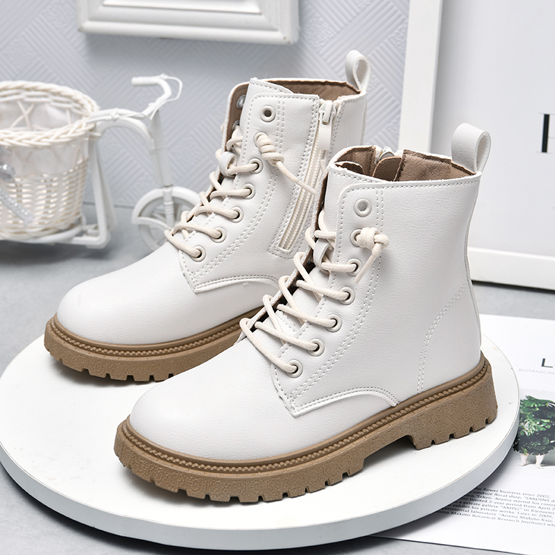 

Toddler / Kid Solid Minimalist Lace-up High Top Boots