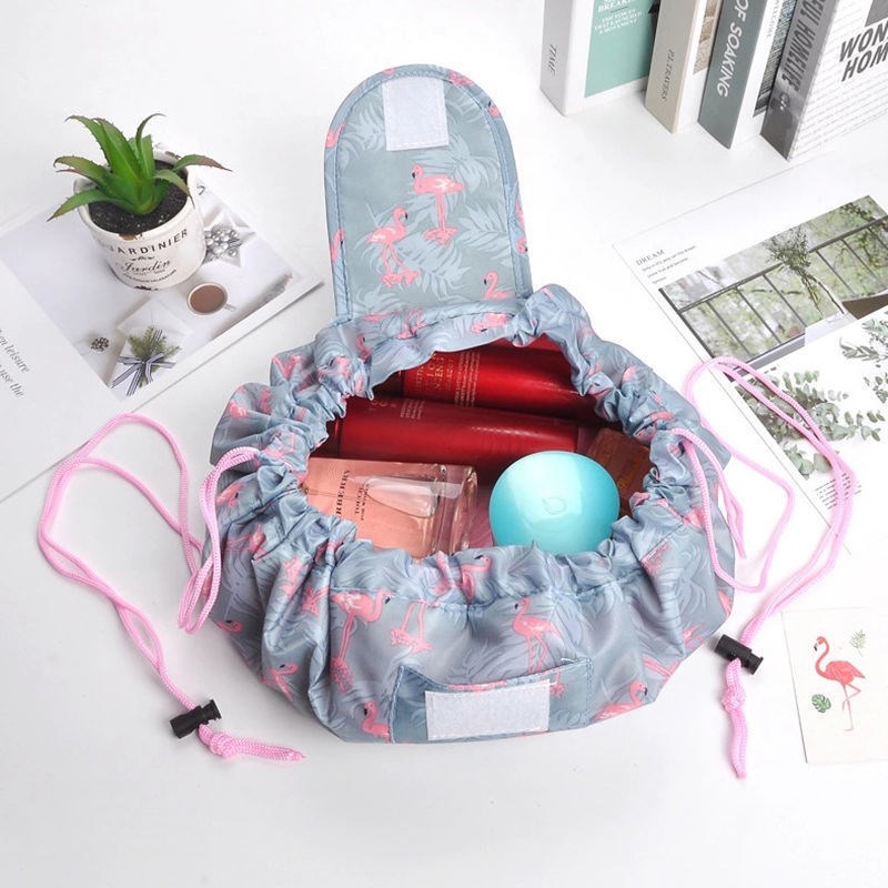 

Women Drawstring Cosmetic Bag Travel Portable Pouch Folding Makeup Bag Storage Wash Bag Organizer