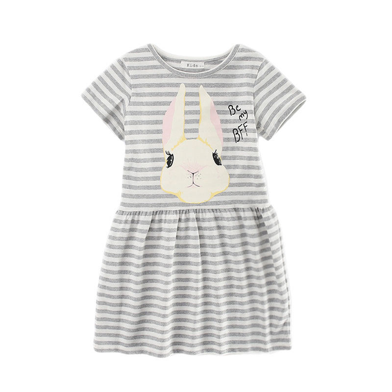 

Be My BFF Rabbit Graphic Short Sleeve Dress for Toddler Girl and Girls