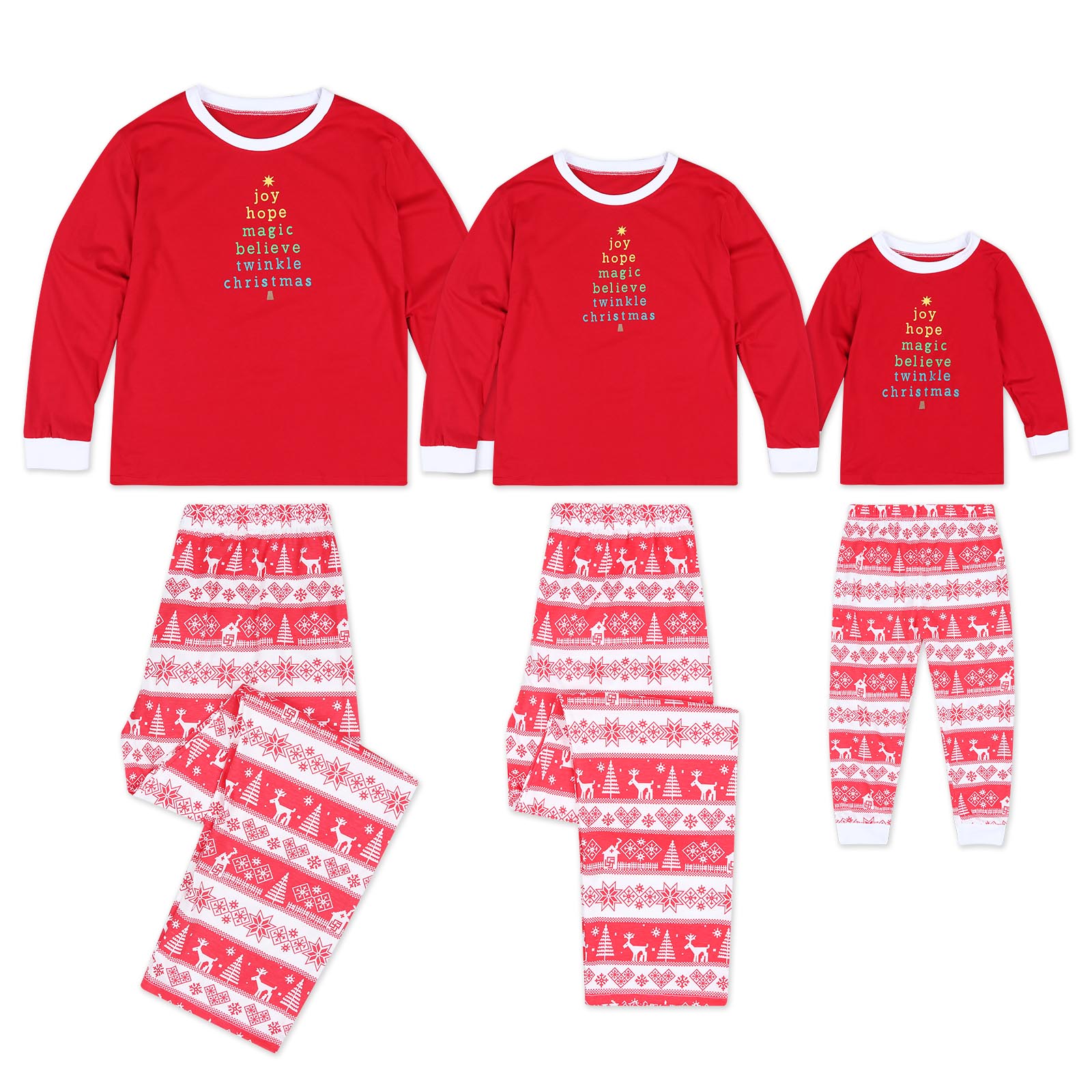 

2-piece Gold Letters Printed and Festival Pattern Family Matching Set