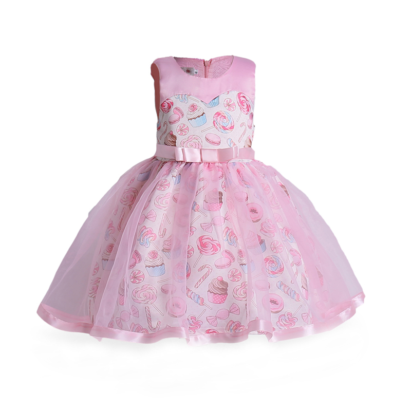 

Wonderful Candy Print Belted Tulle Dress for Toddler Girl/Girl