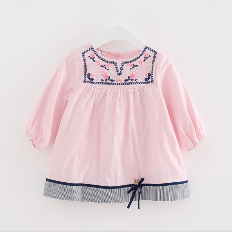 

Sweet Embroidered Flower Long-sleeve Dress for Baby Girl