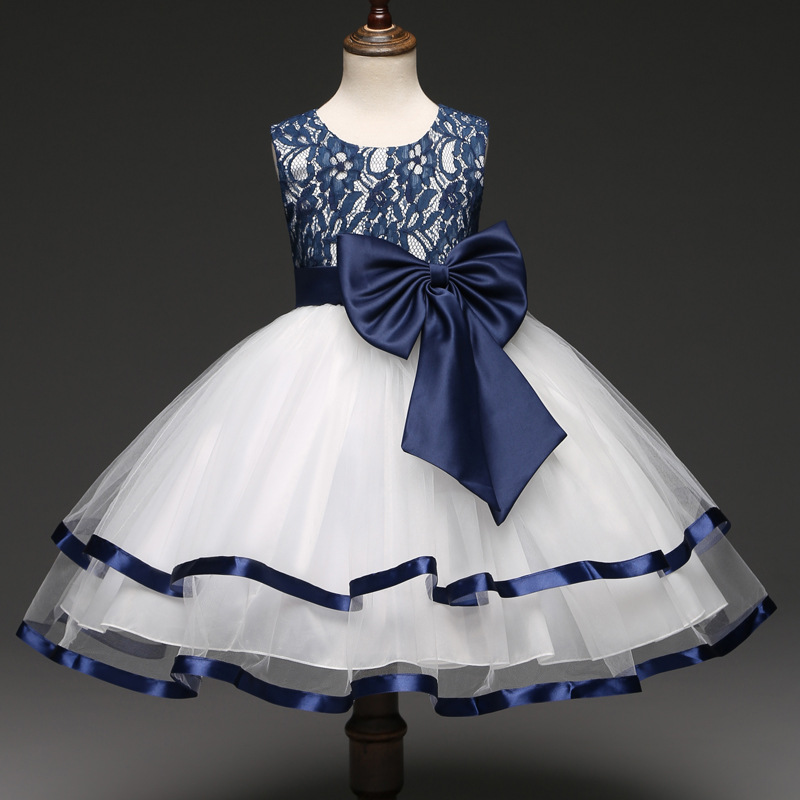 

Elegant Sleeveless Princess Tulle Dress in Blue for Girls
