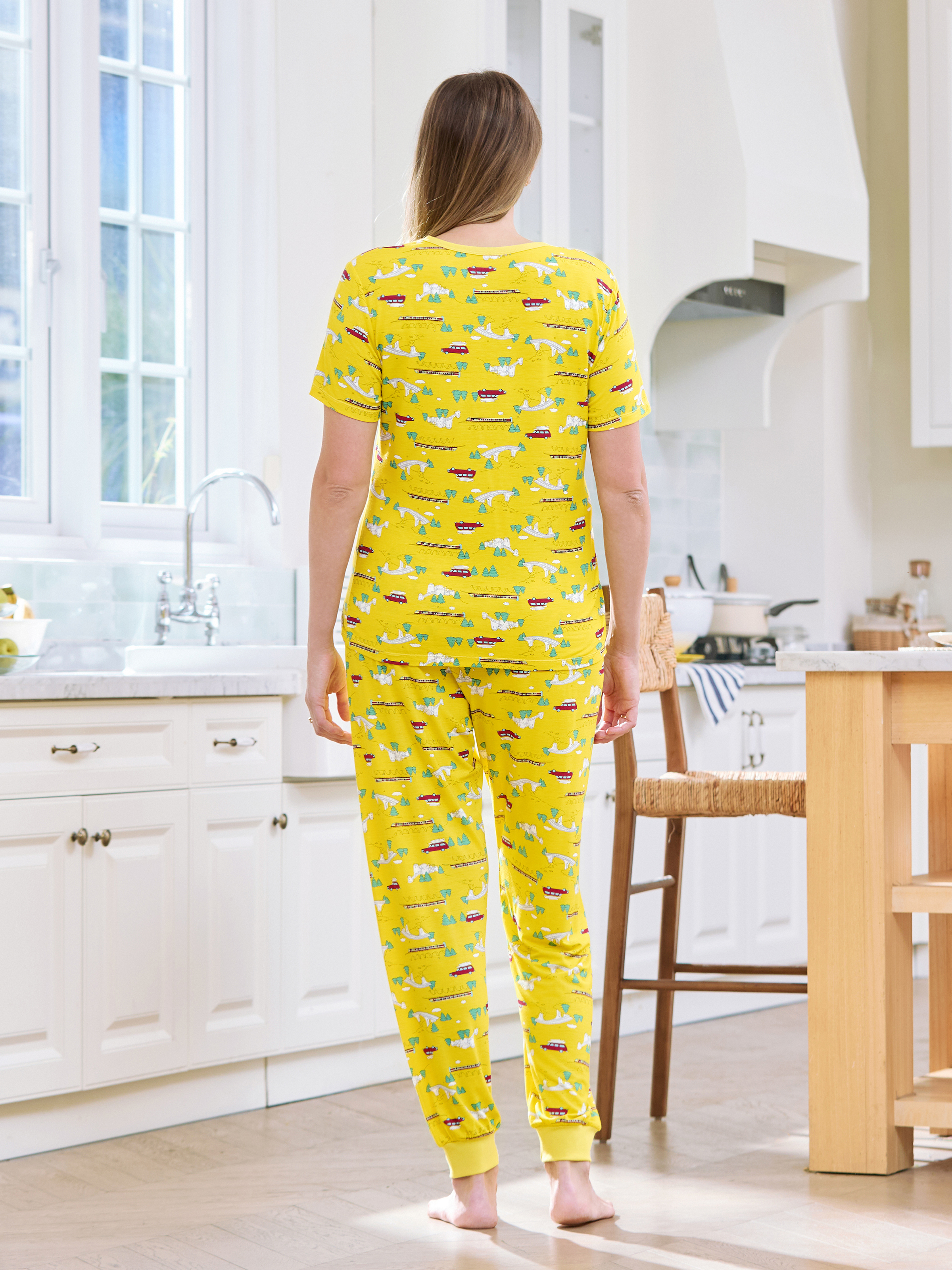 ★ SPAO★ Small and cute short-sleeved pajamas LIGHT YELLOW Kids Short Sleeve Pajamas, Yellow Flowers - Benben Sleepwear
